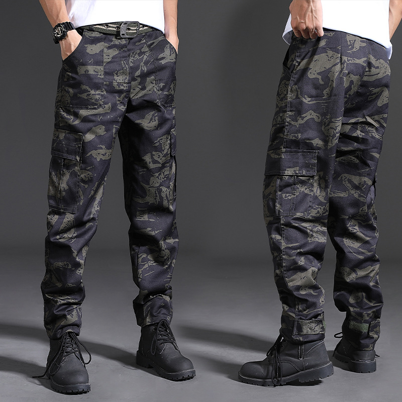 Spring Brand Men Fashion Cargo Pants Multi-pockets Baggy Men Pants Casual Trousers Overalls Camouflage Pants Man thumbnail