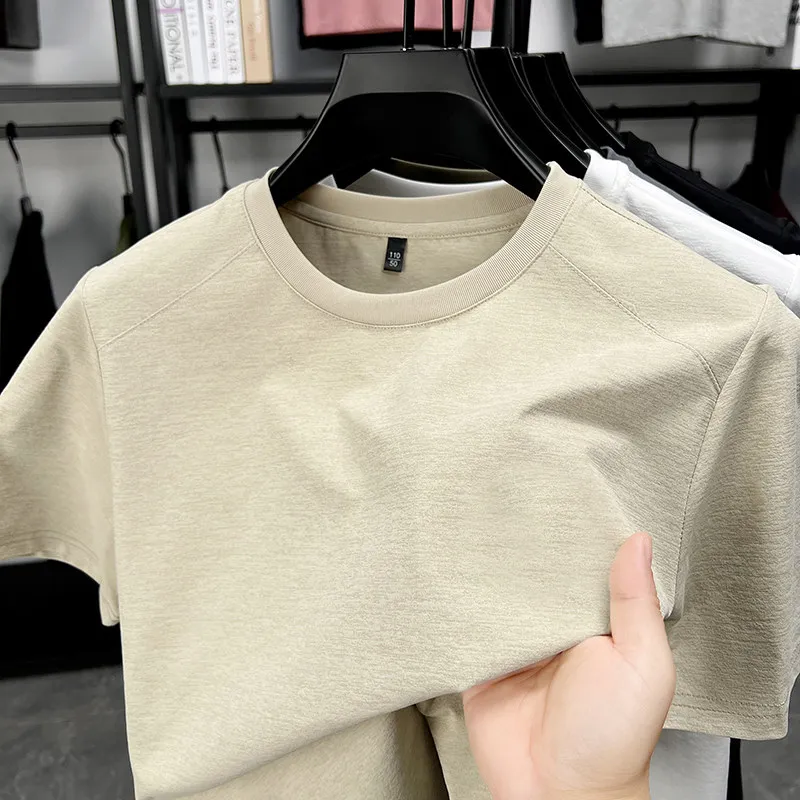 2025 New Men's Korean Casual Short Sleeved Round Neck T-shirt Summer Fashionable and Comfortable Versatile Top thumbnail