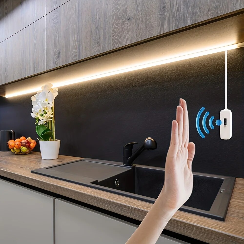 1M DC 5V LED Night Lamp USB Motion Sensor Dimming LED Strip Lights Nightlights TV Backlight Kitchen Hand Sweep Waving Tape Diode