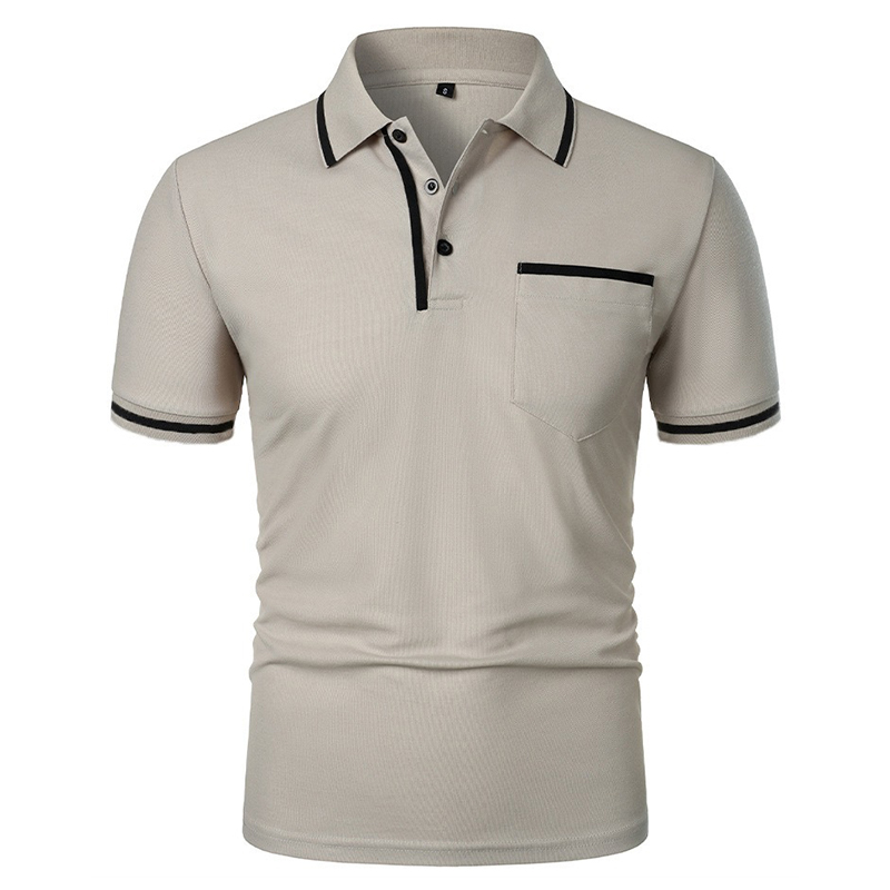 New Men's Short Sleeve Polo Shirts Solid Color Casual T-shirt Summer Trendy Breathable Loose Basic Splice Top Pockets Men Shirts thumbnail