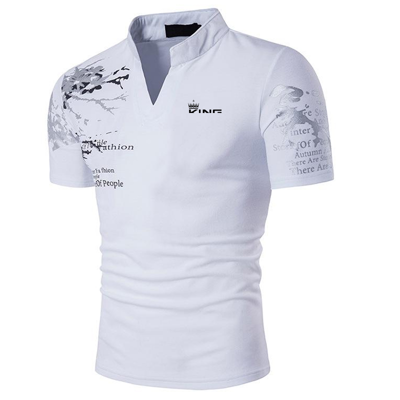 Men's Polo Shirt Golf Shirt Graphic Prints V Neck Outdoor Street Short Sleeves Print Clothing Sports Fashion Streetwear Designer thumbnail