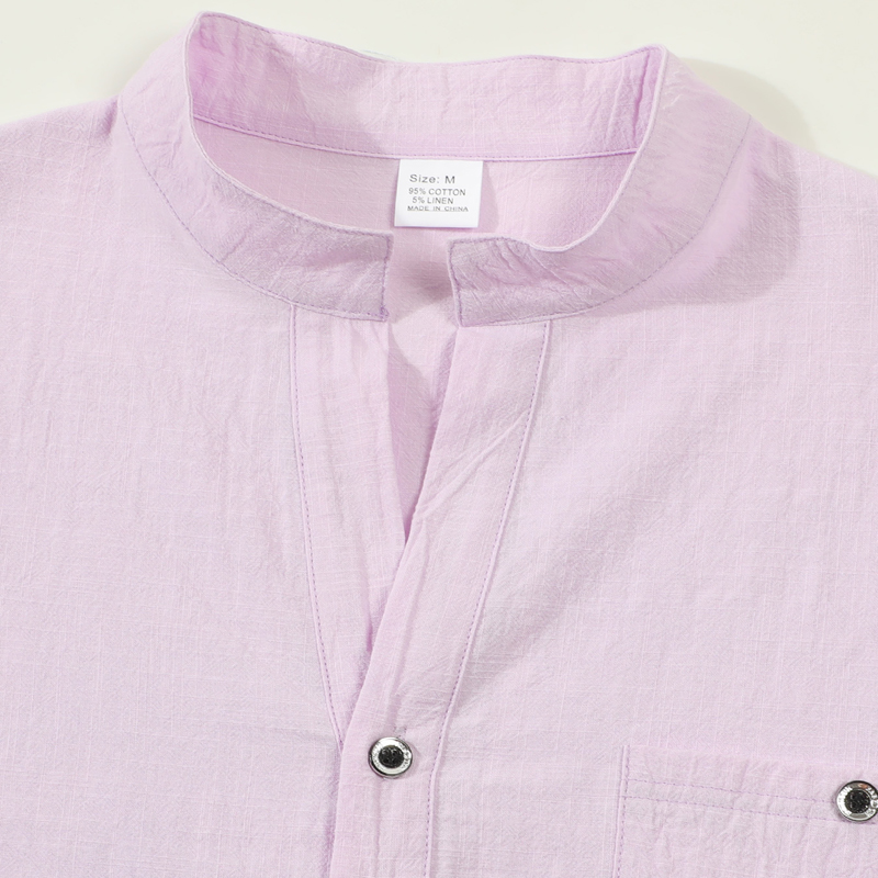 Men's Lightweight Shirts Long Sleeve Henley Cotton Linen Shirts for Male Beach Hawaiian V-neck Top Breathable Polo Shirts top thumbnail