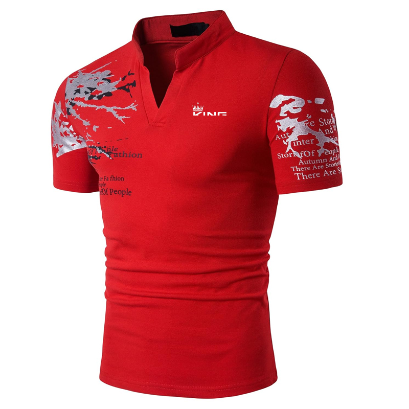 Men's Polo Shirt Golf Shirt Graphic Prints V Neck Outdoor Street Short Sleeves Print Clothing Sports Fashion Streetwear Designer thumbnail