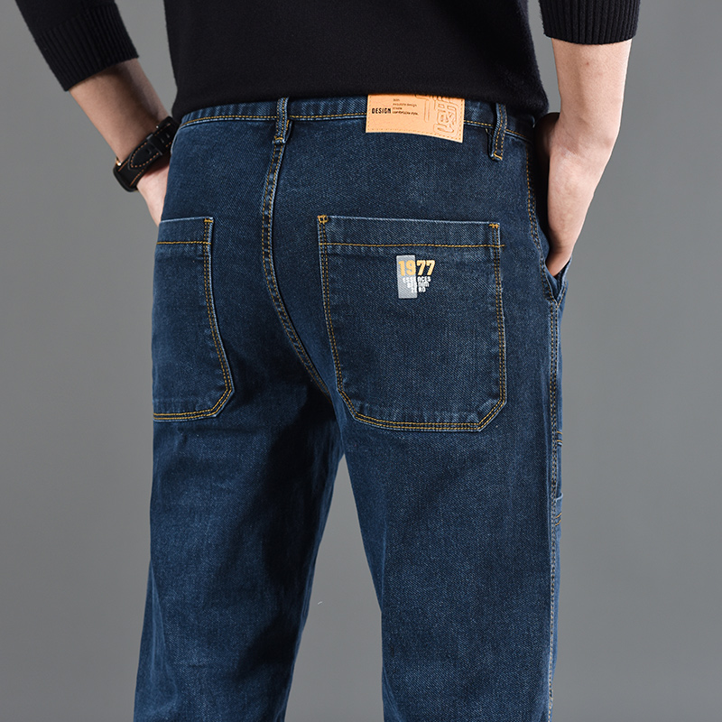 Fashion Print Six-Pocket Jeans Small Straight Cut Style Men's Casual Comfortable Fit Clothing thumbnail