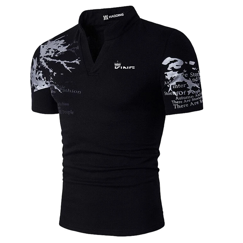 Men's Polo Shirt Golf Shirt Graphic Prints V Neck Outdoor Street Short Sleeves Print Clothing Sports Fashion Streetwear Designer thumbnail