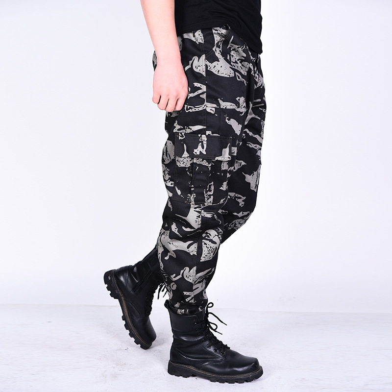 Spring Brand Men Fashion Cargo Pants Multi-pockets Baggy Men Pants Casual Trousers Overalls Camouflage Pants Man thumbnail
